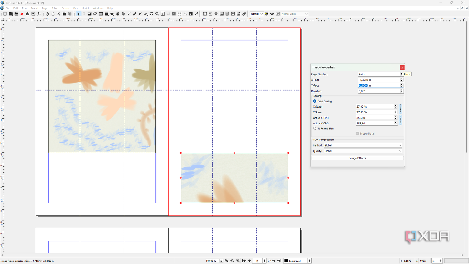 Scribus image properties