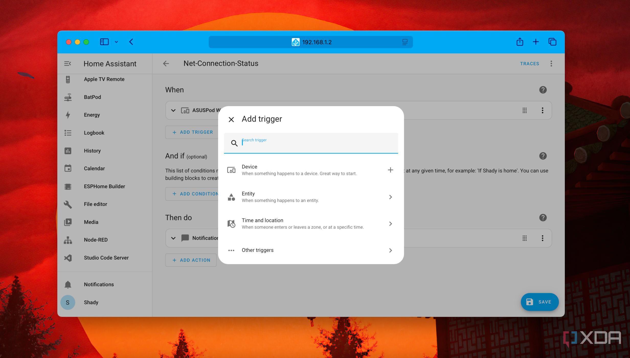 Search for device or entity in Home Assistant