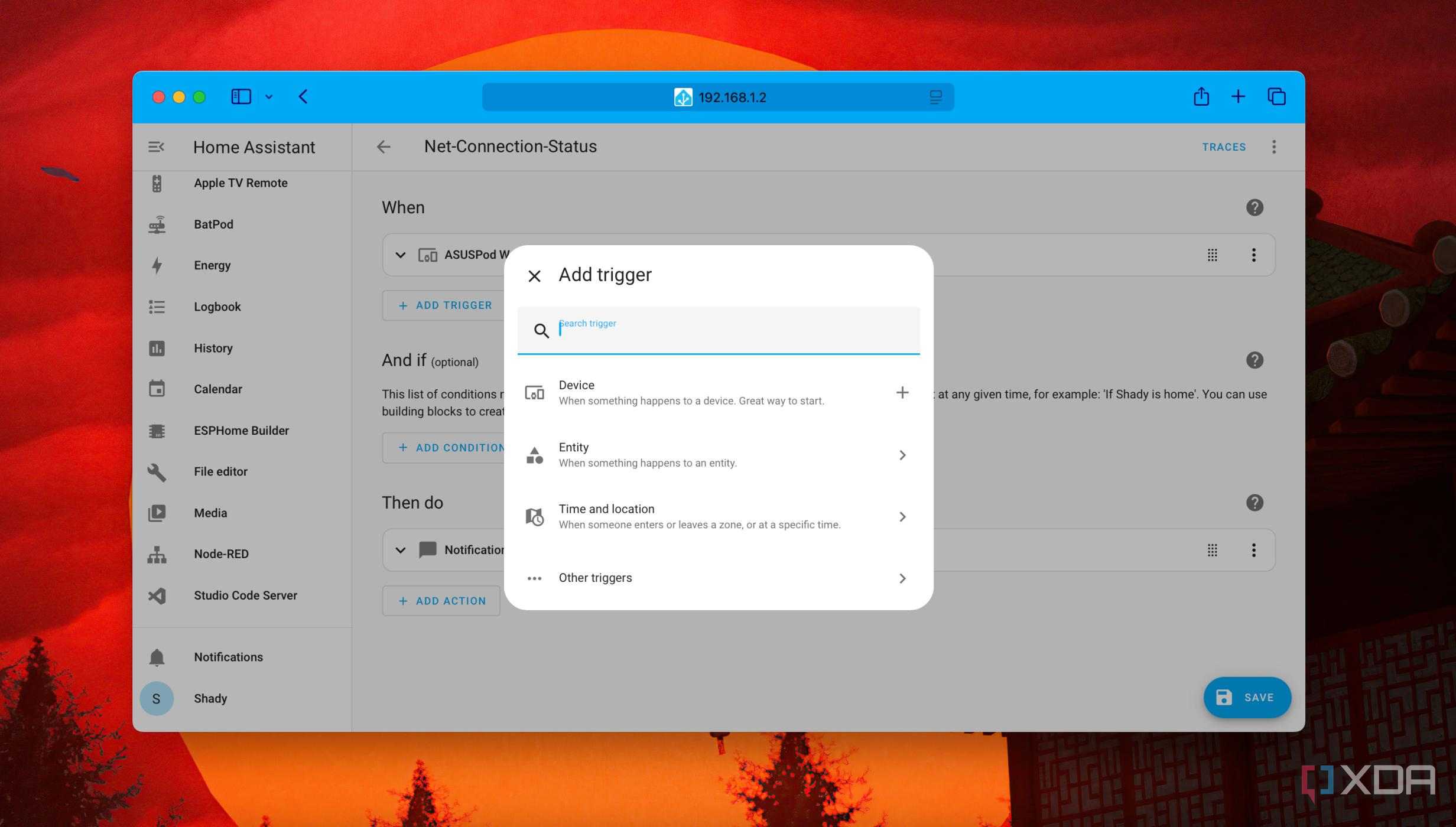 Search for device or entity in Home Assistant