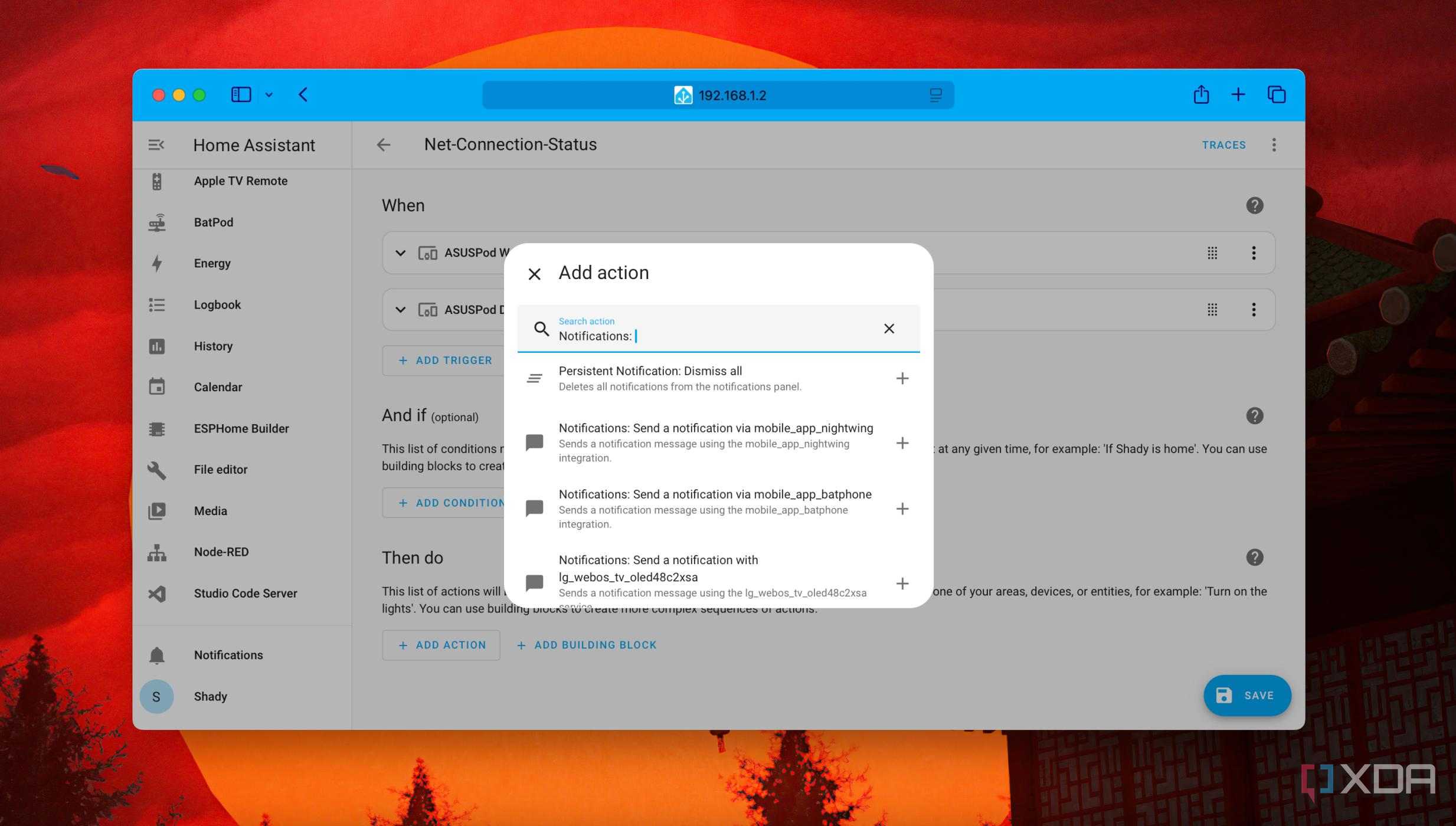 Search for target action trigger for automation in Home Assistant