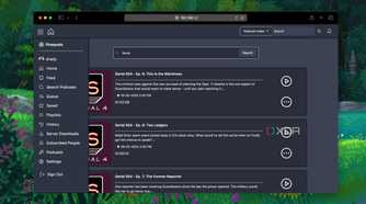 Searching podcasts in pinepods