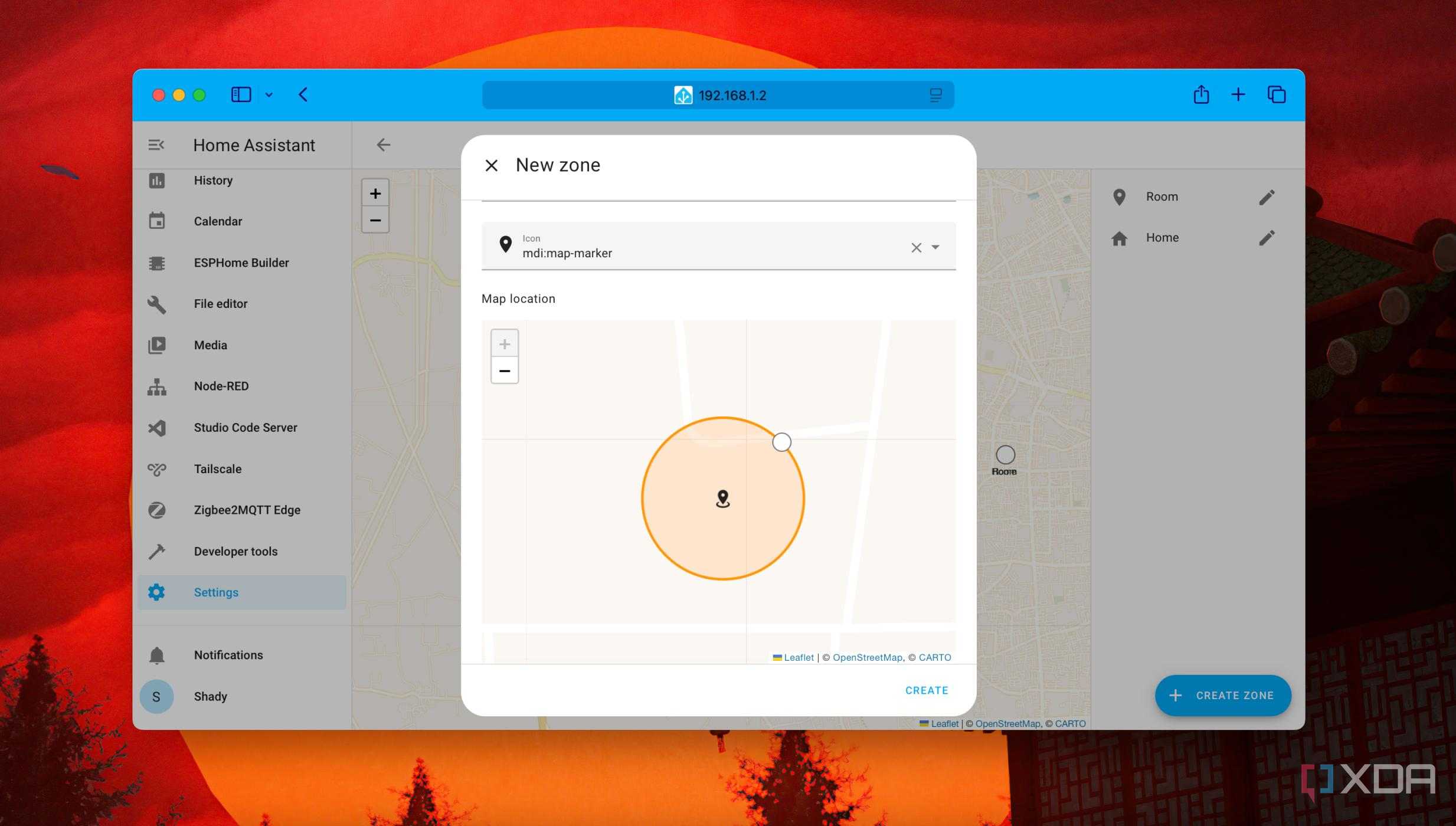 Set a new Zone in Home Assistant