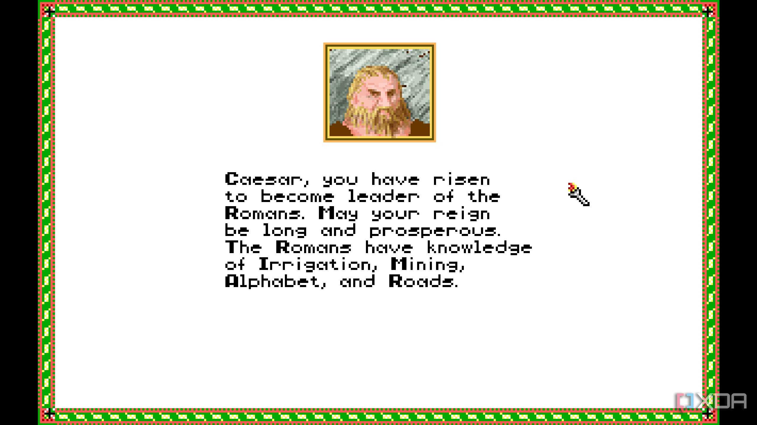 A screenshot from the 1991 DOS game, Sid Meier's Civilization.