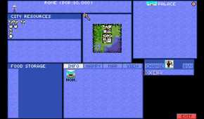 A screenshot from the 1991 DOS game, Sid Meier's Civilization.