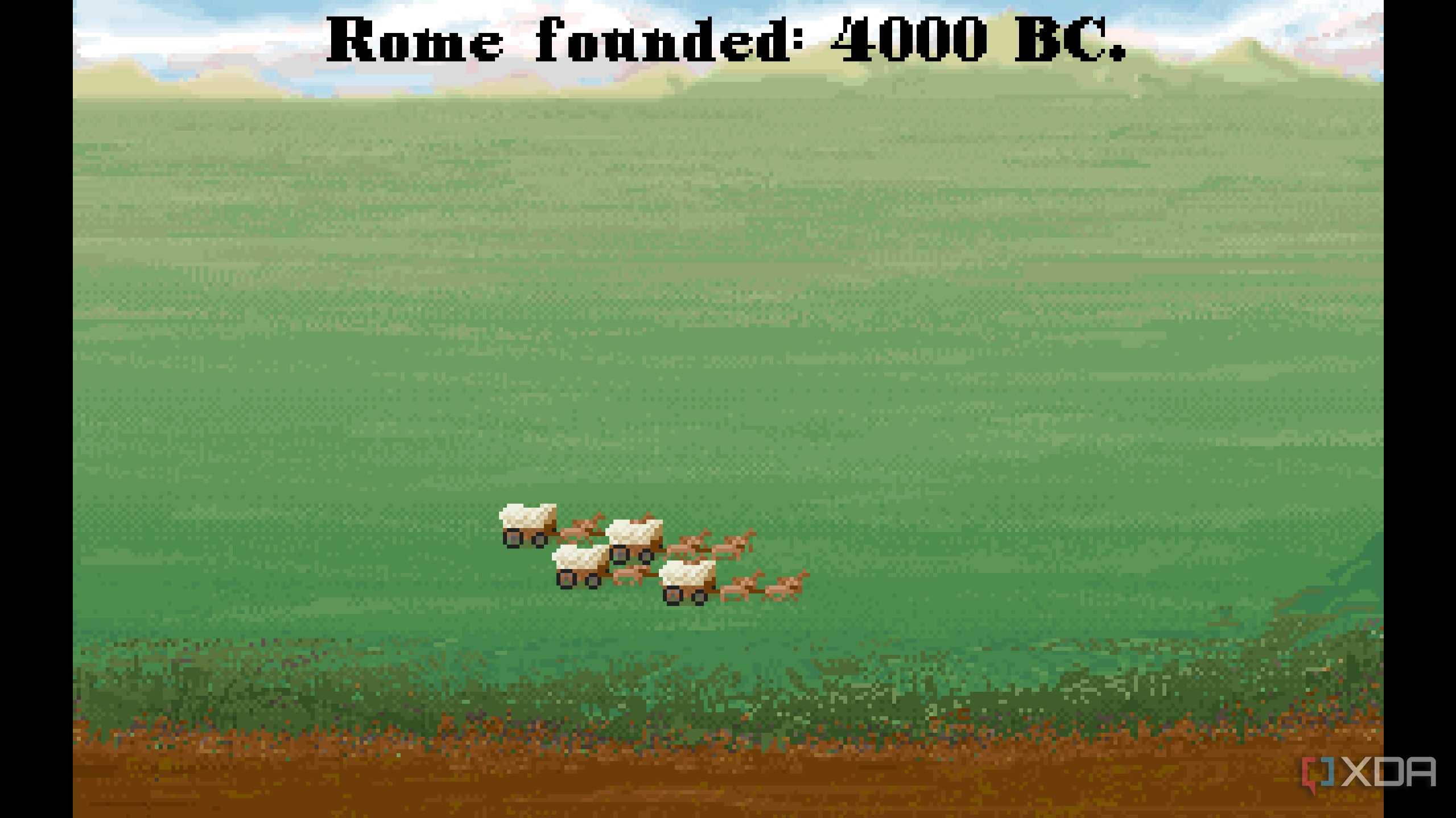 A screenshot from the 1991 DOS game, Sid Meier's Civilization.