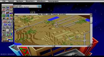 A screenshot from the 1993 DOS game, SimCity 2000.