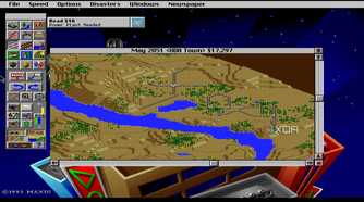 A screenshot from the 1993 DOS game, SimCity 2000.