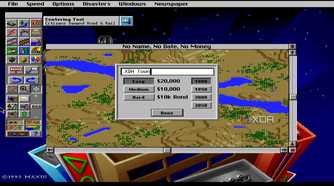 A screenshot from the 1993 DOS game, SimCity 2000.