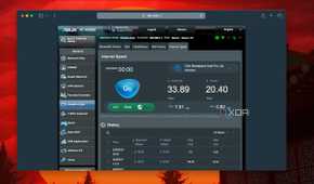 Speed test inside ASUS router interface