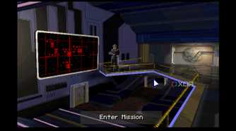 A screenshot from the 1994 DOS game, Star Wars: Tie Fighter.