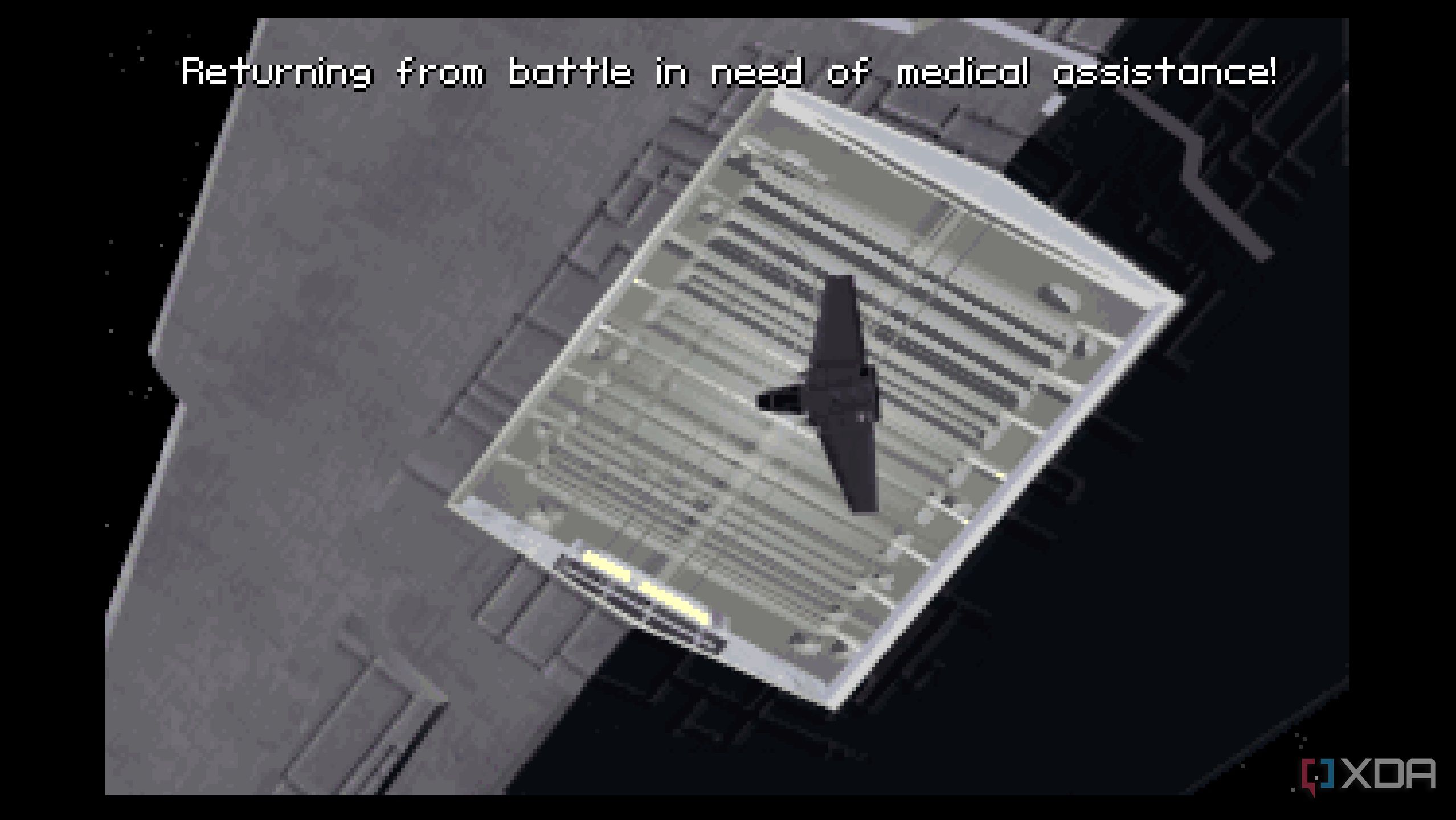 A screenshot from the 1994 DOS game, Star Wars: Tie Fighter.