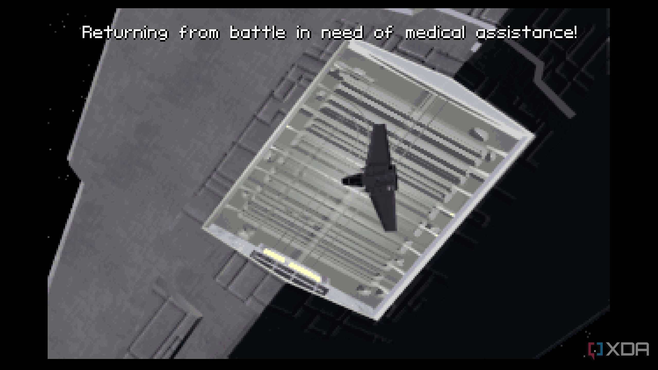 A screenshot from the 1994 DOS game, Star Wars: Tie Fighter.