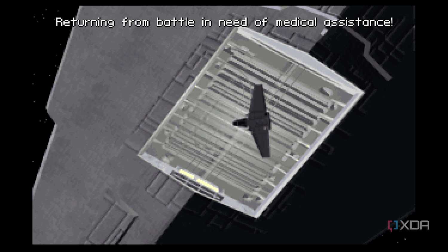 A screenshot from the 1994 DOS game, Star Wars: Tie Fighter.