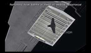 A screenshot from the 1994 DOS game, Star Wars: Tie Fighter.