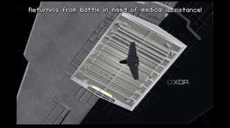A screenshot from the 1994 DOS game, Star Wars: Tie Fighter.
