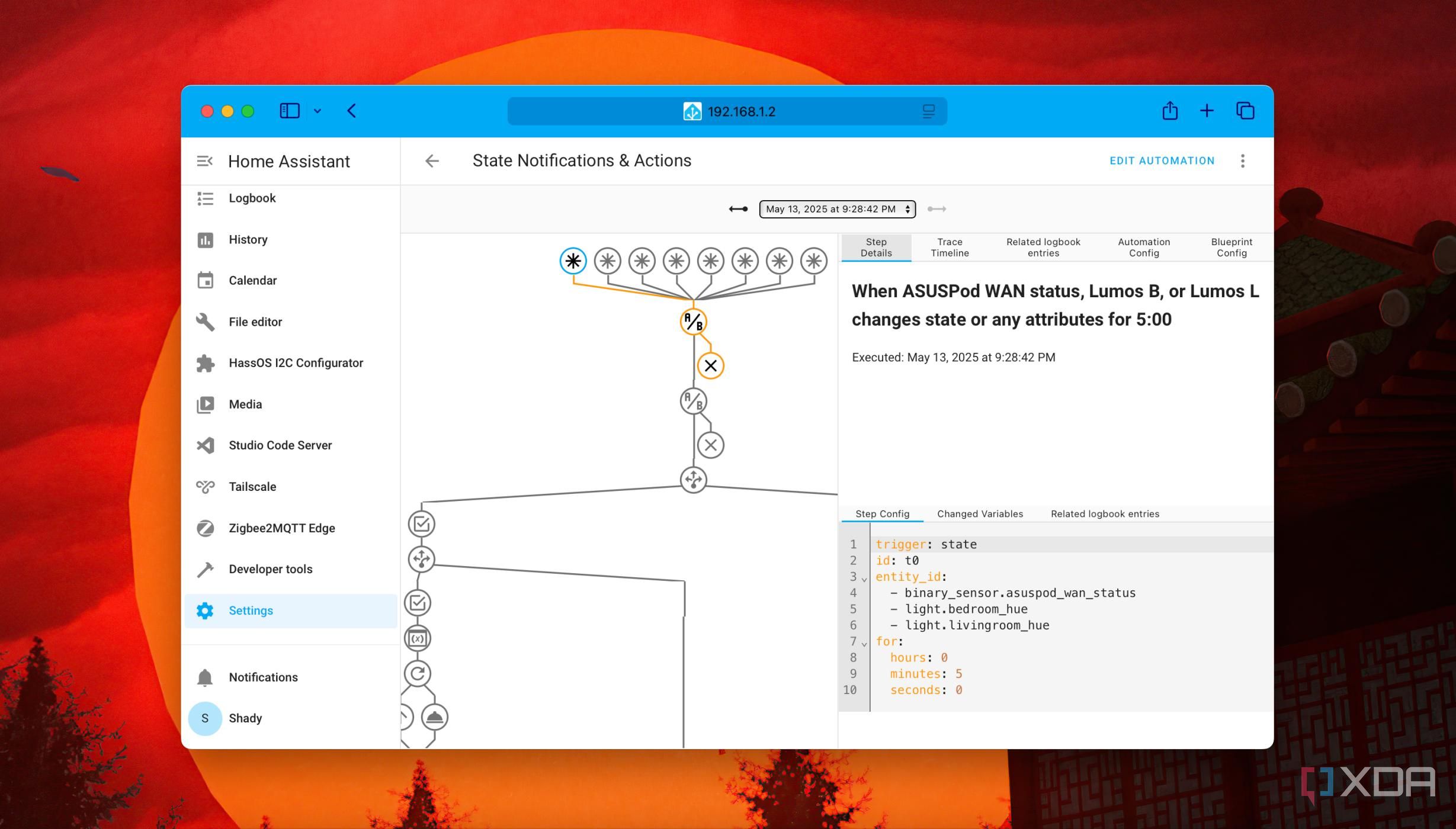 Step details of Traces in automation in Home Assistant