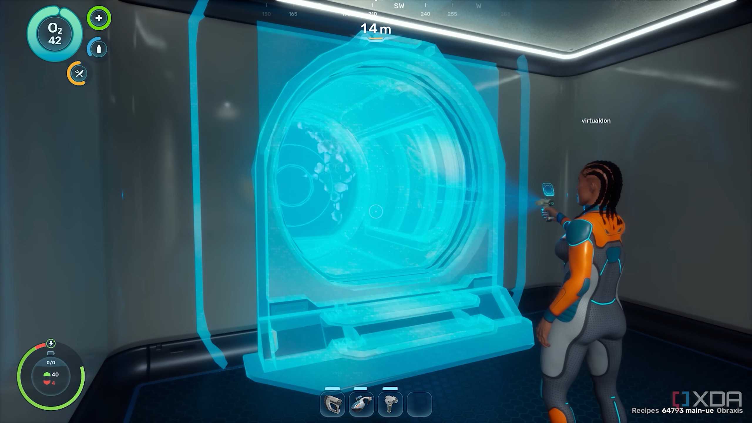Subnautica 2 crafting inside base.