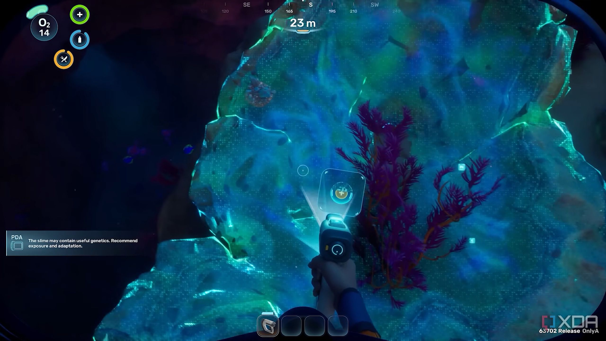 Subnautica 2 using scanning tool.