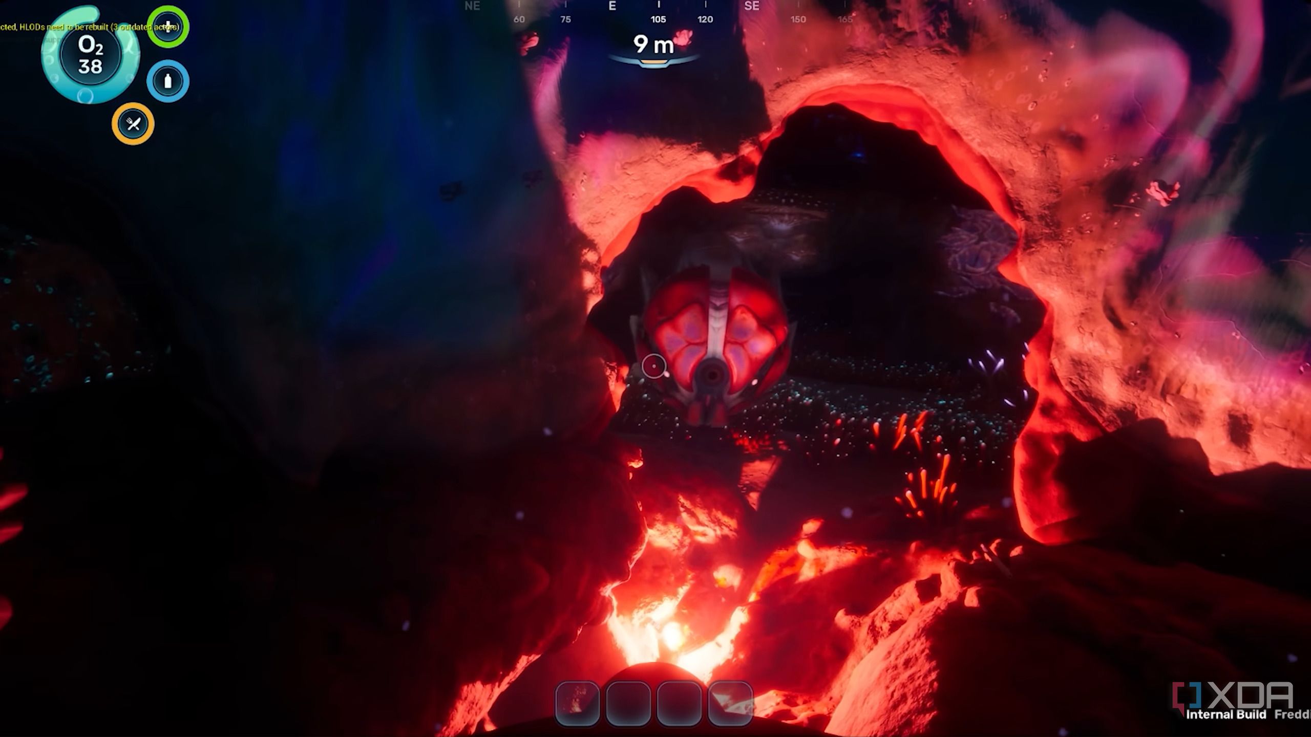 Subnautica 2 red biome exploration.