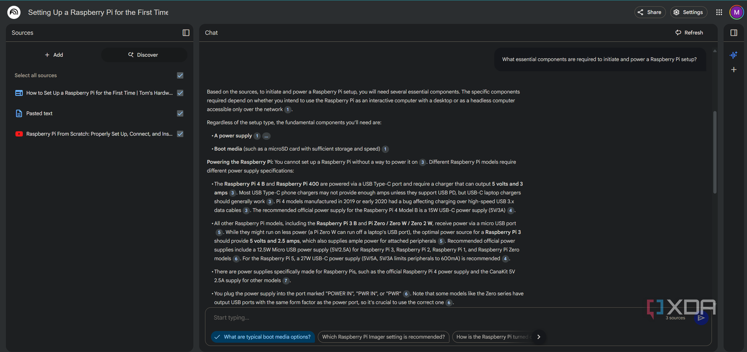 summarizing raspberry pi information in notebooklm