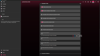Super Productivity Pomodor settings