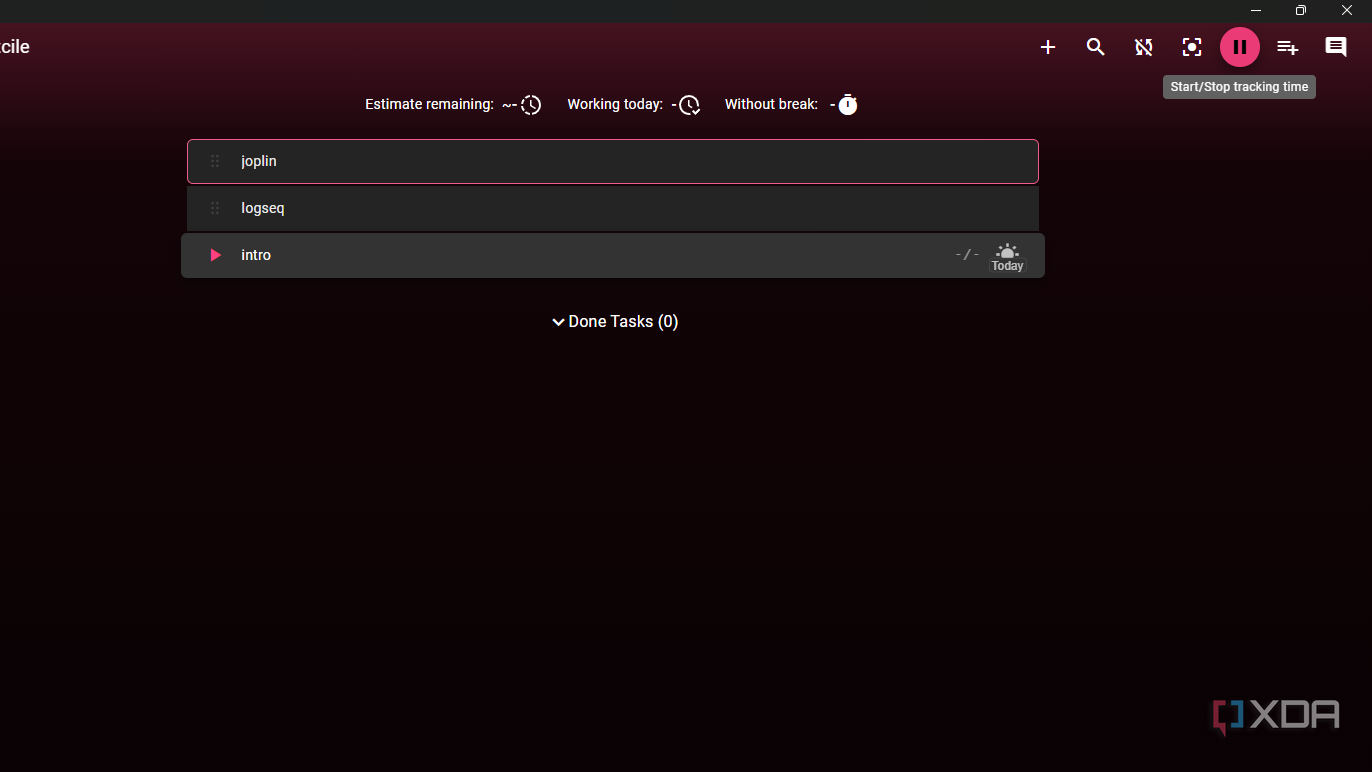 Super Productivity set timer