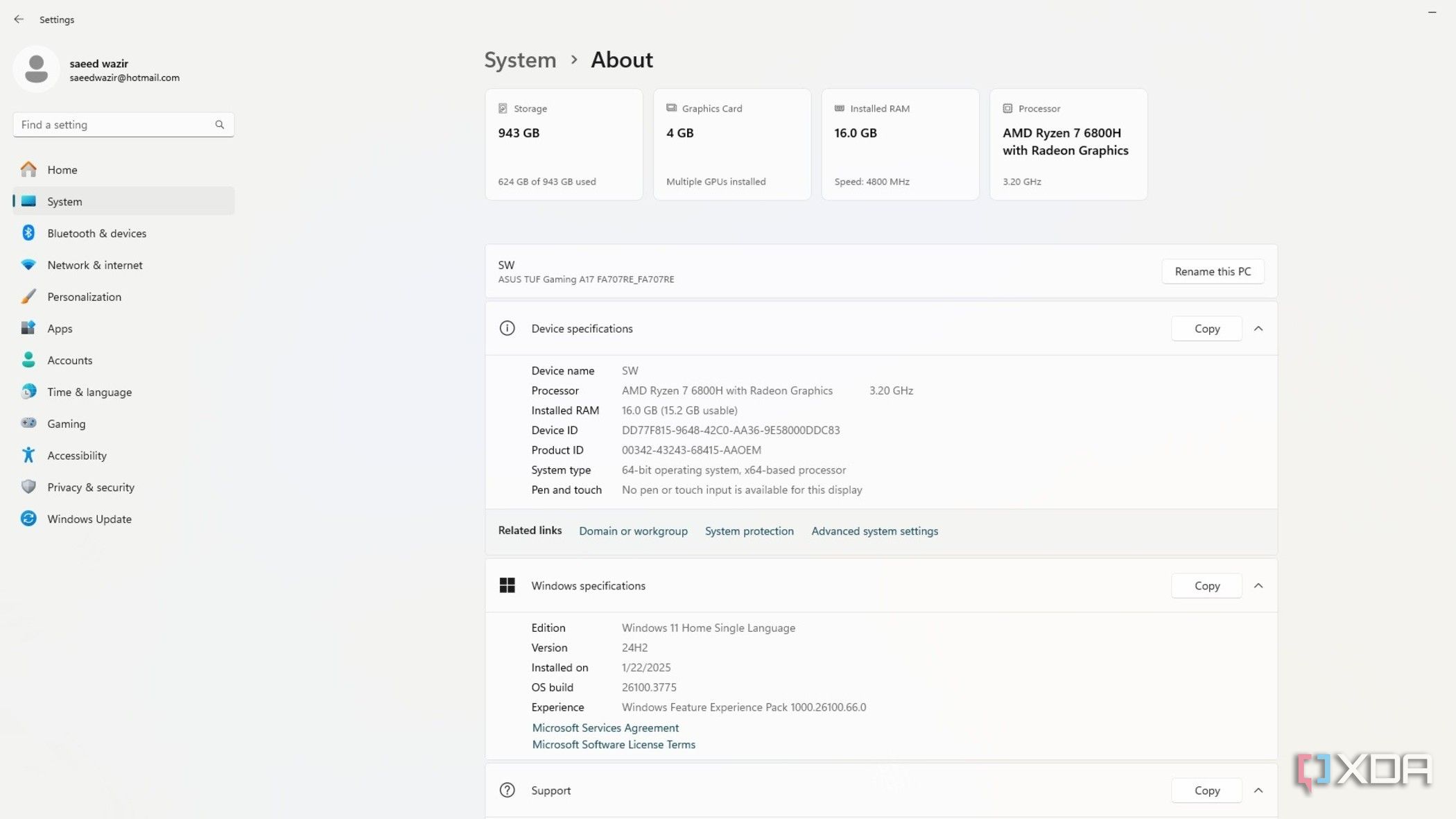Windows System information