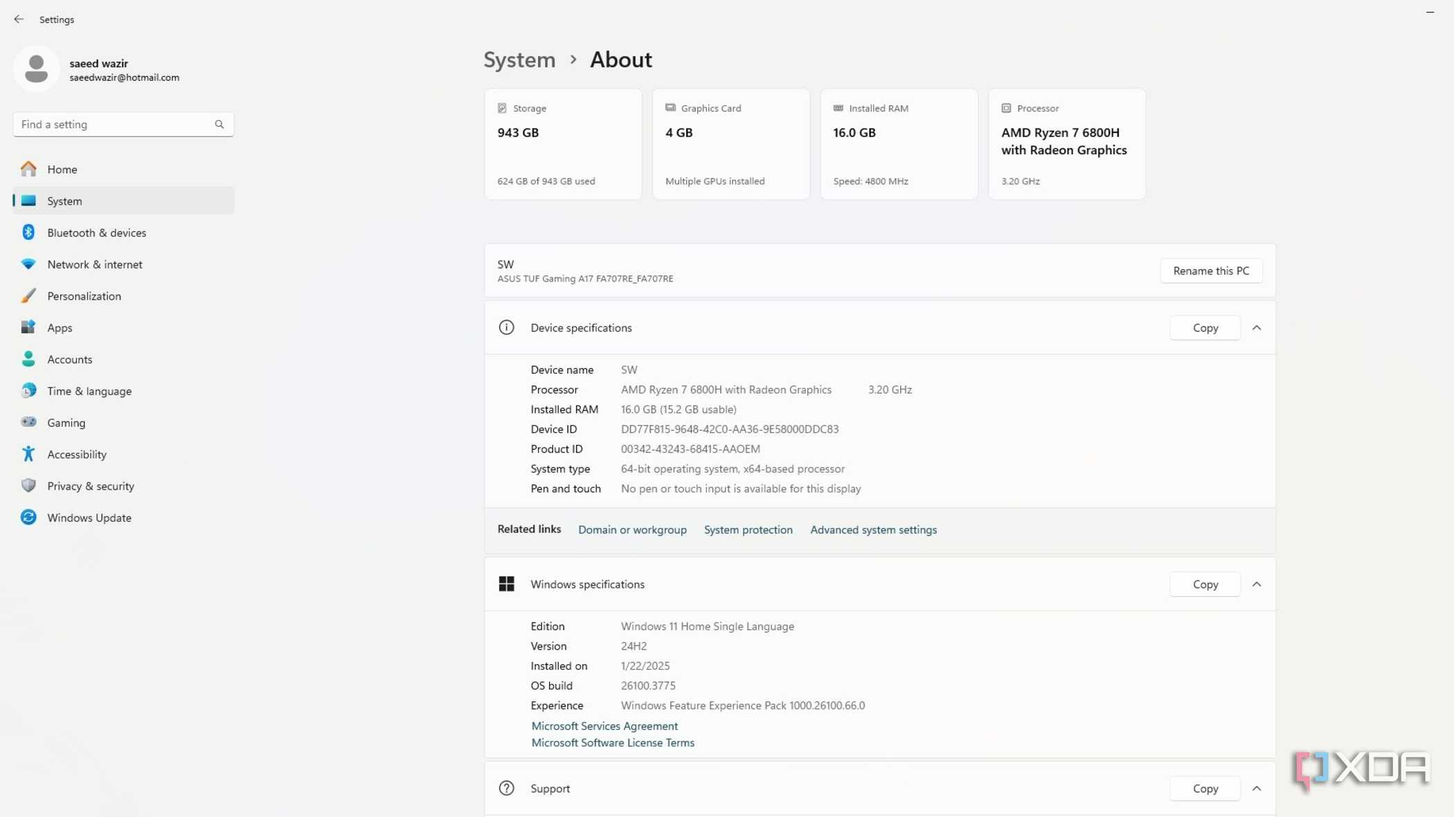 Windows System information