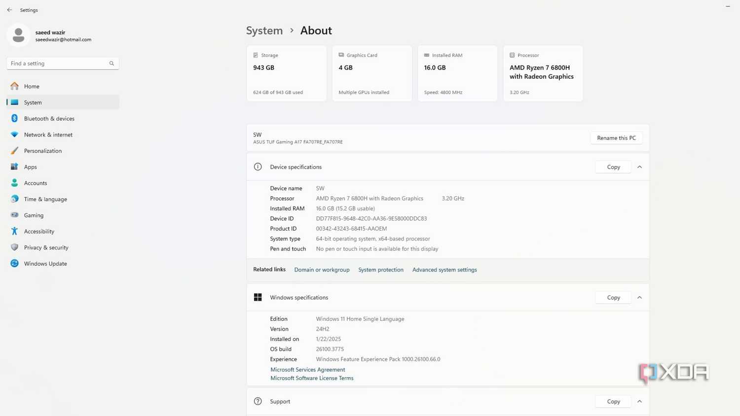 Windows System information