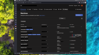 Screenshot of the Tailscale admin portal open in a web browser on Windows 11