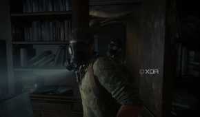 Joel and Tess wearing gas masks in The Last of Us Part 1.
