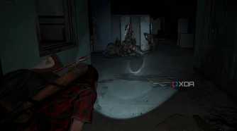 Ellie looking at stalkers in The Last of Us Part II remastered.