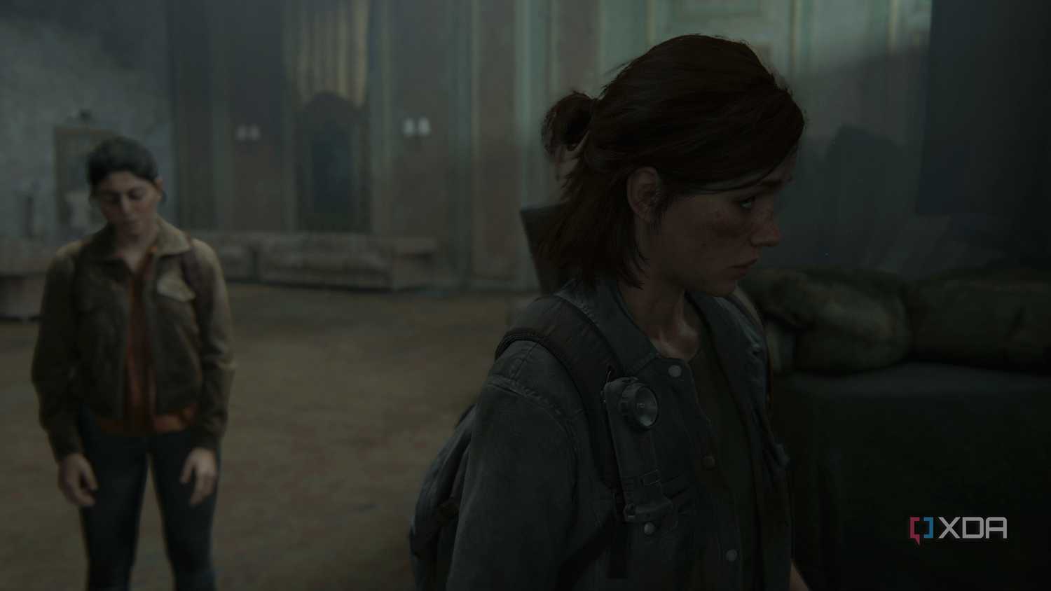 Dina staying back while Ellie leaves their hideout.