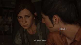 Dina and Ellie looking at each other.