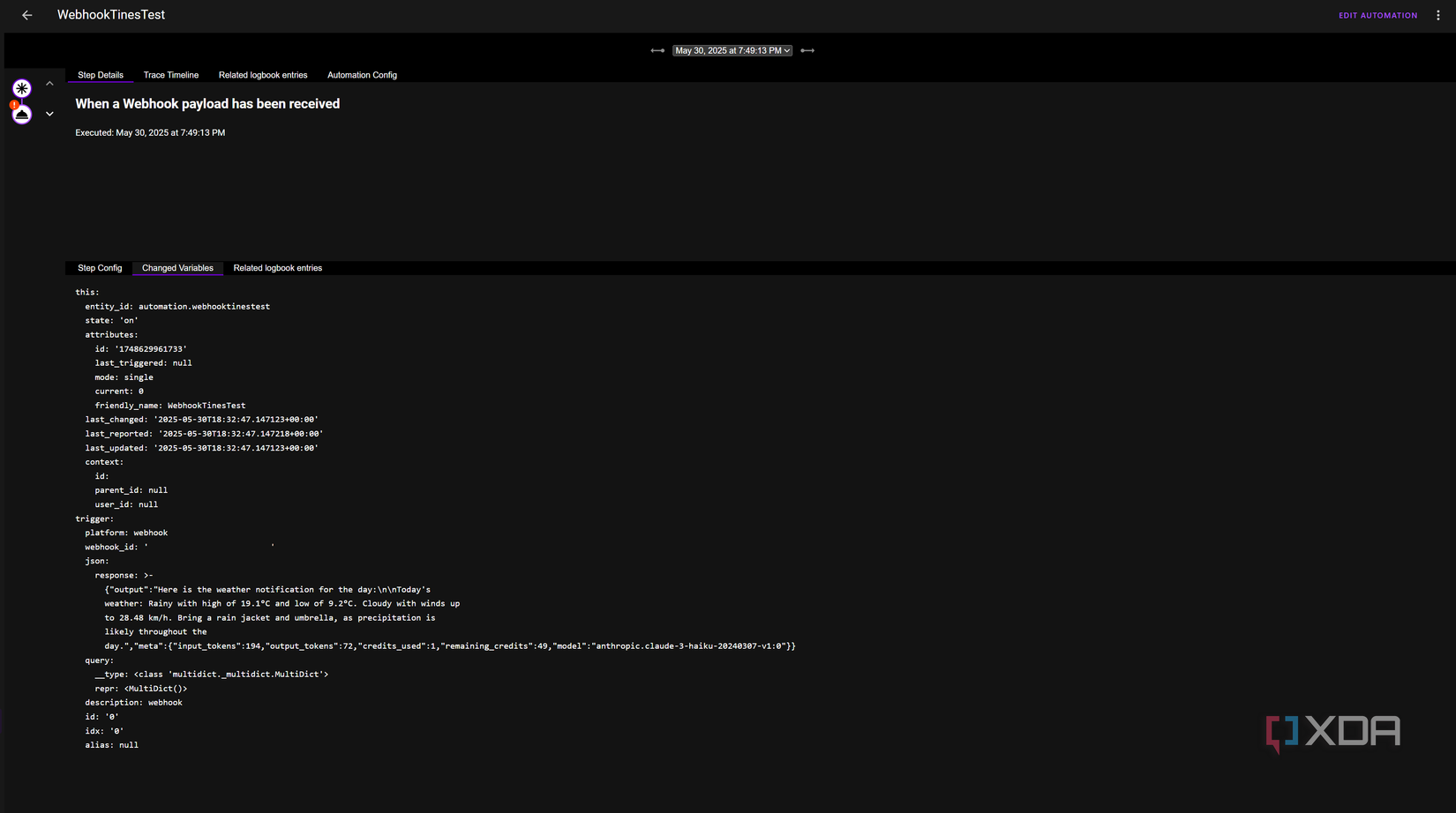 Receiving a HTTP request from Tines to my Home Assistant webhook