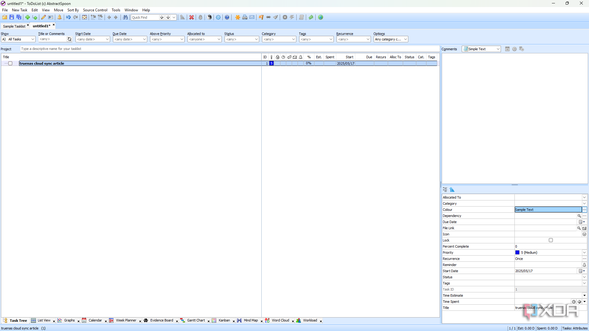 ToDoList create tasks