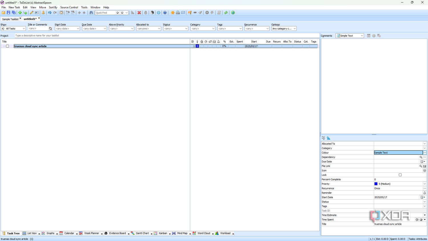 ToDoList create tasks