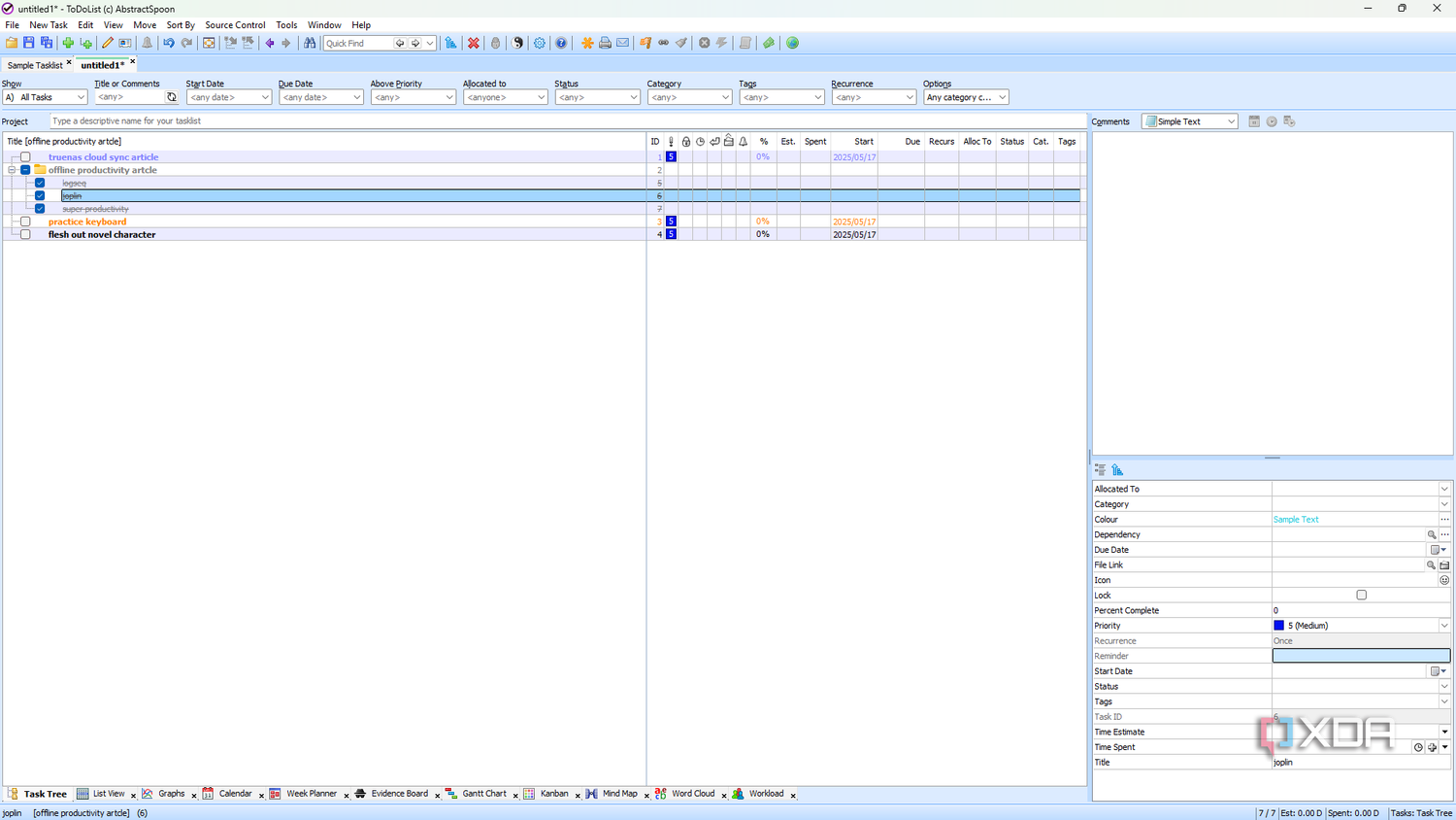 ToDoList task layout