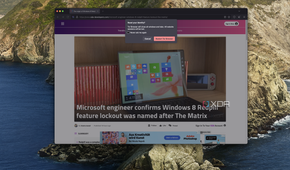 Screenshot of Tor browser on macOS showing an XDA article and a pop-up menu asking for confirmation to reset the user's identity