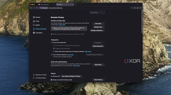 Screenshot of privacy and security settings in Tor browser for macOS