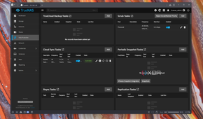 Screenshot of TrueNAS data protection settings showing a Cloud Sync Task is enabled