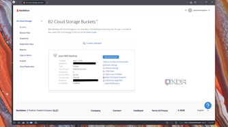 Screenshot of Backblaze showing a bucket with a large number of files stored inside