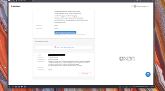 Screenshot of the Application keys page in Backblaze