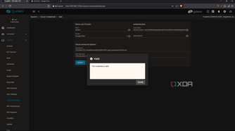 TrueNAS credential verification