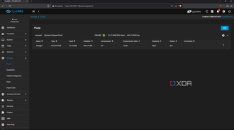 TrueNAS pool list