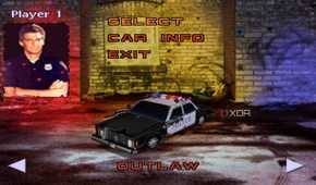 The car and character select screen in PlayStation 1 game Twisted Metal.
