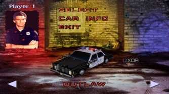 The car and character select screen in PlayStation 1 game Twisted Metal.
