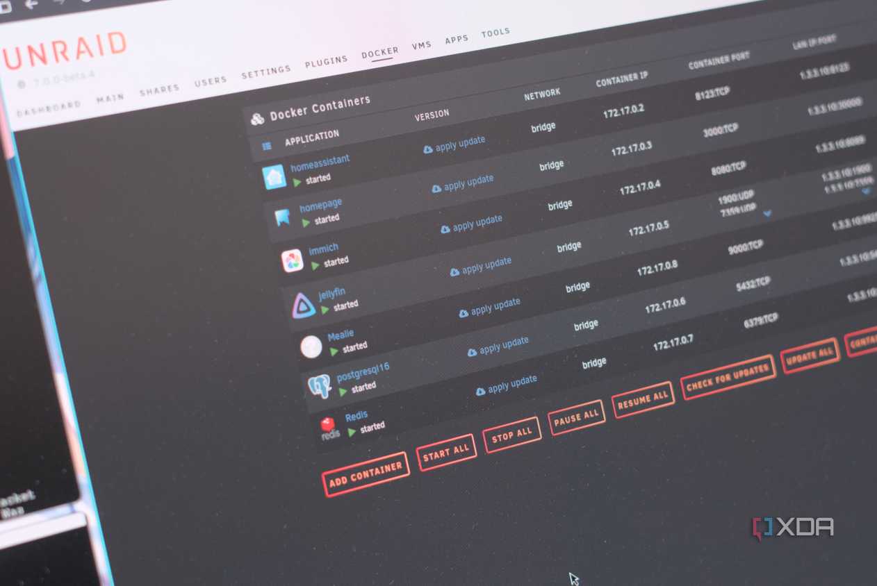 Unraid Docker containers