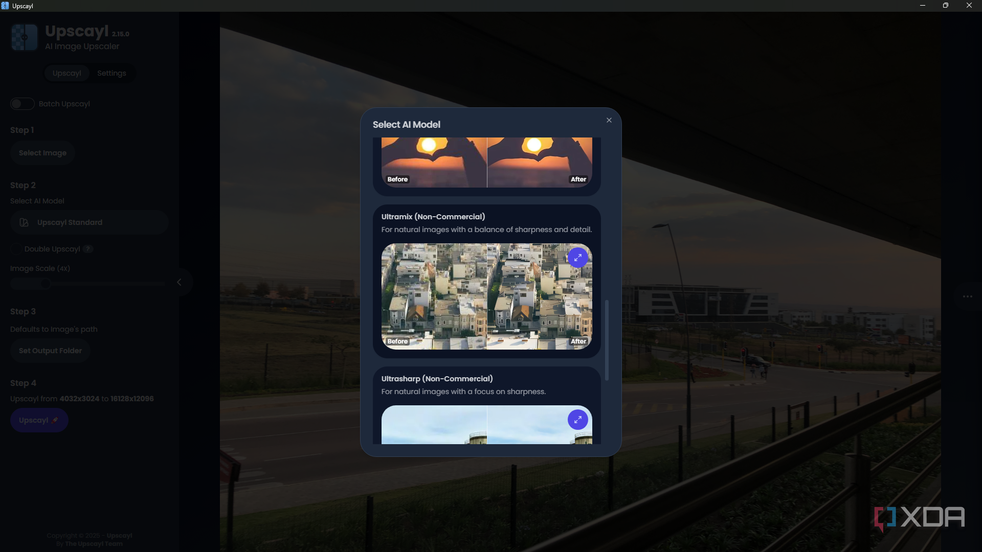 Upscayle choose AI model