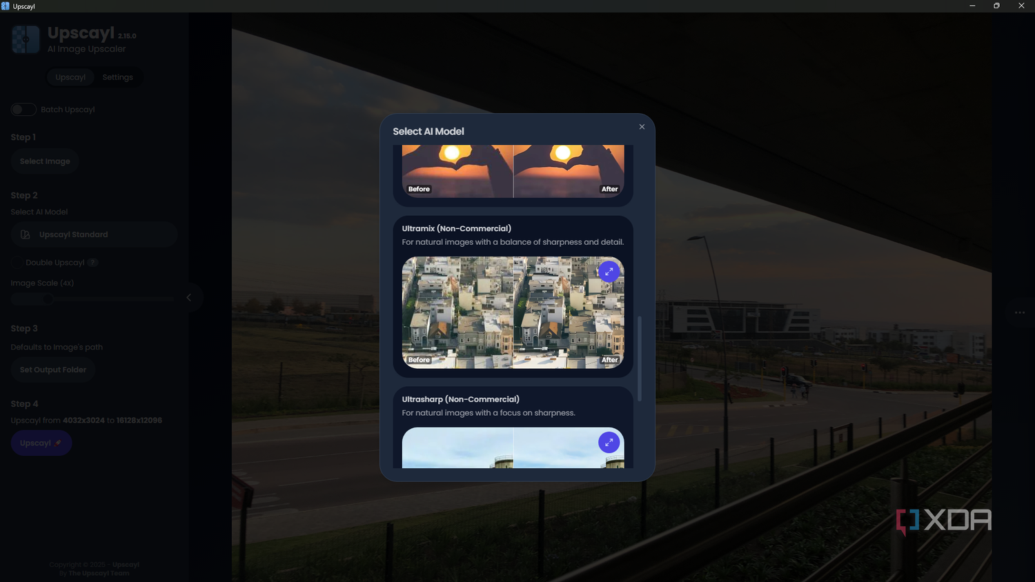 Upscayle choose AI model